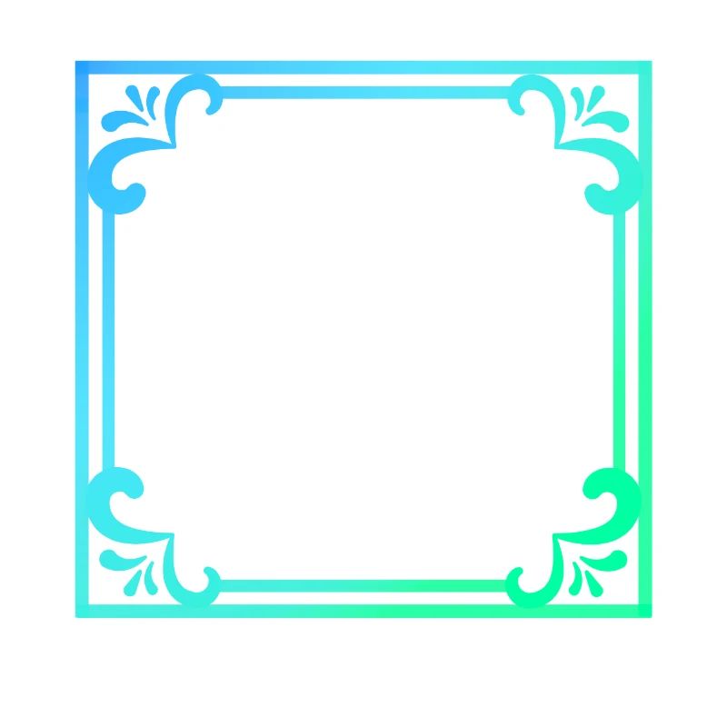 Blue frame with ornaments gift