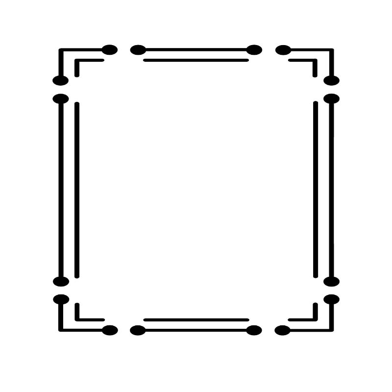 Circle Lines Frame with Strokes Black
