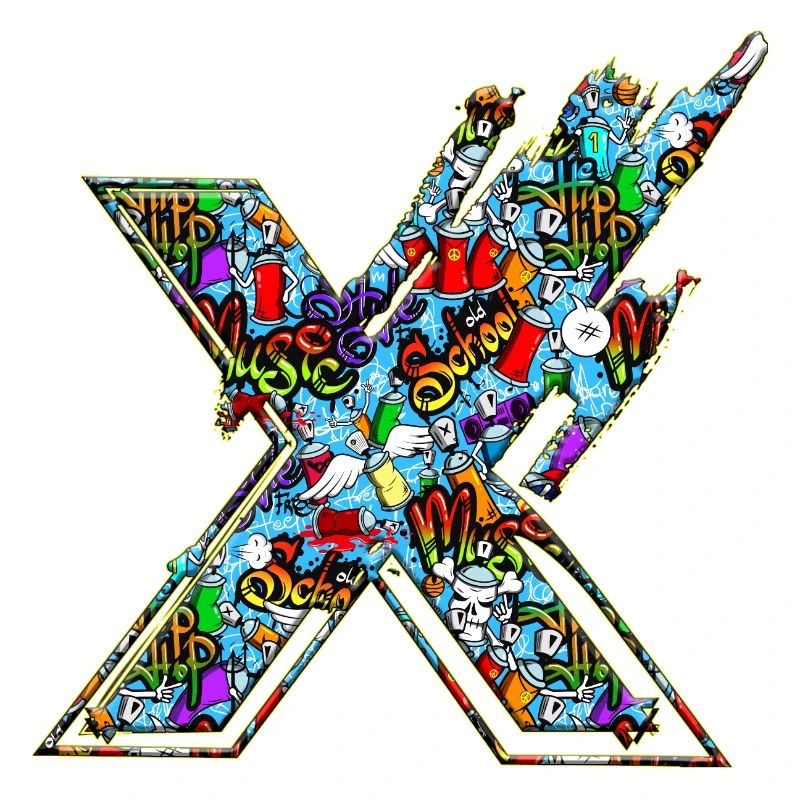 Forme de symbole typographie lettre Alphabet X