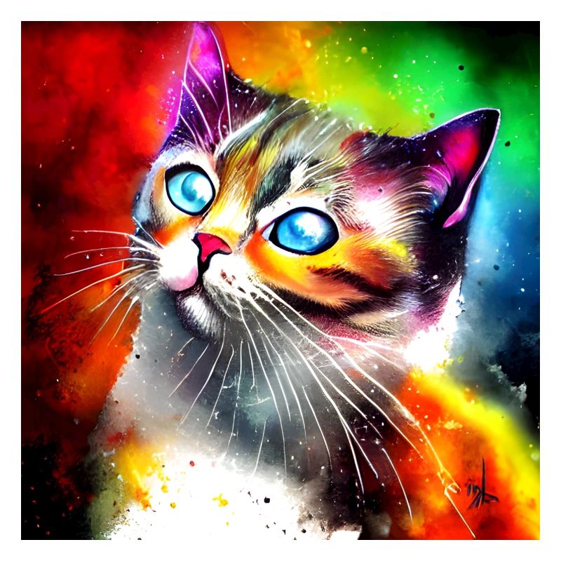 Mignon chat coloré