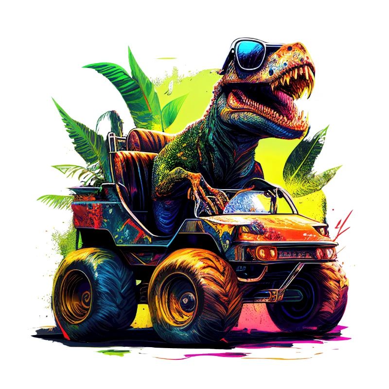 T Rex drives monsters
