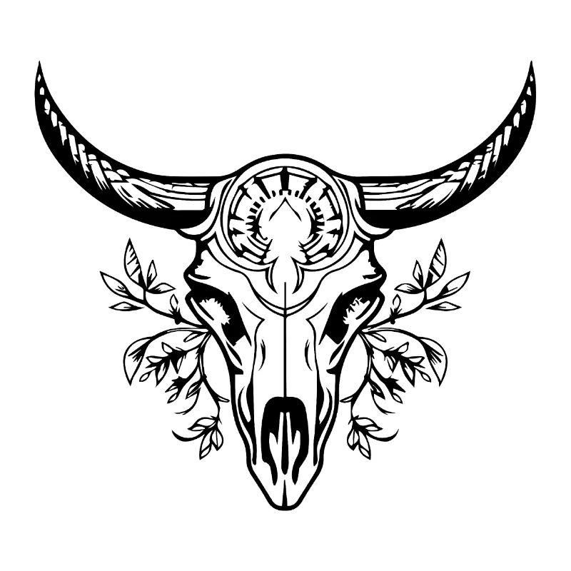 Crâne de vache Boho