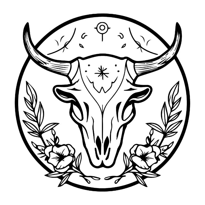 Crâne de vache Boho