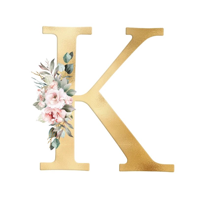 Customizable Monogram K Floral