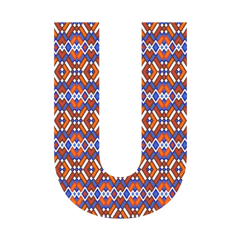 Monogramm Buchstabe U- geometrisches Muster