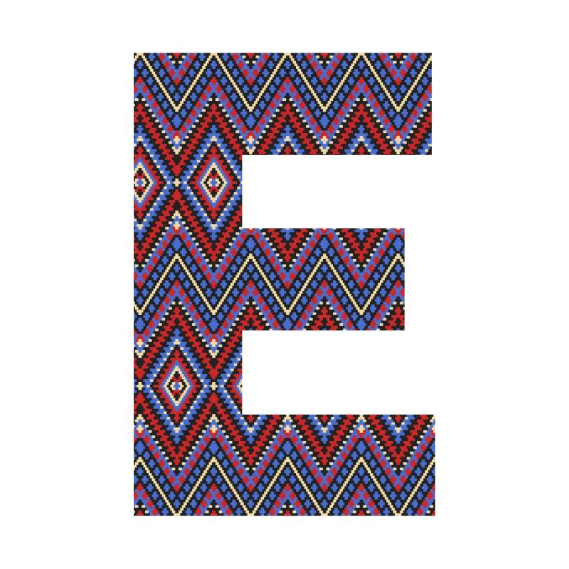 Monogram Letter E- boho colorful design