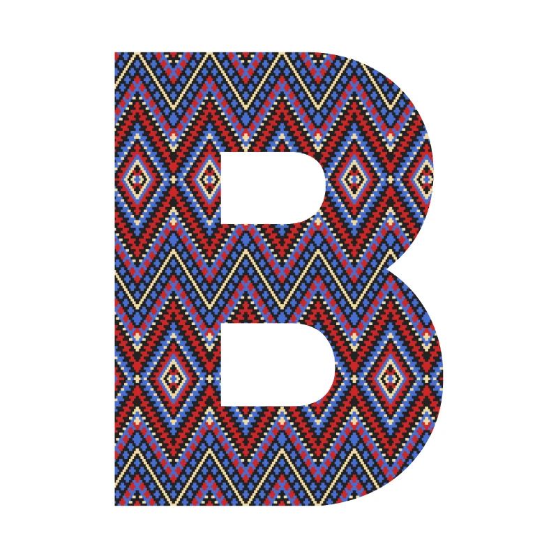 Monogramm Buchstabe B - geometrisches Muster