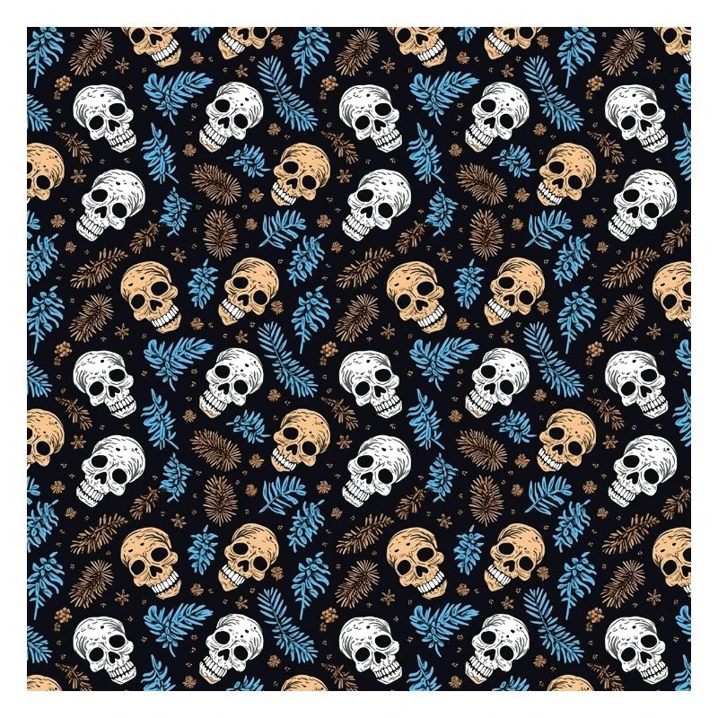 Skulls Seamless Pattern Gothic Dark Halloween
