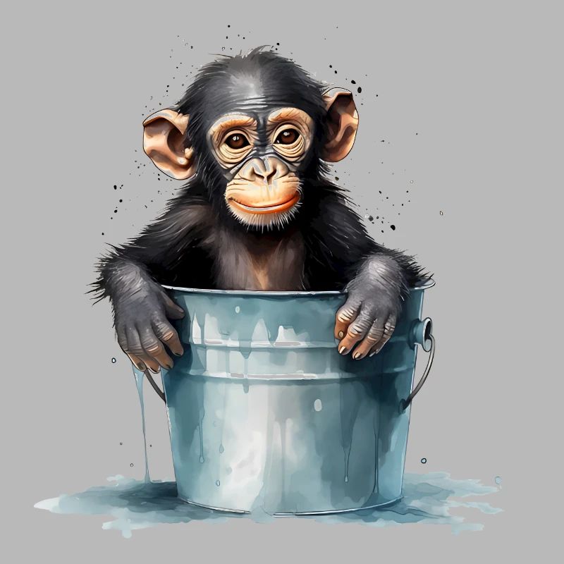 Le singe cherche le refroidissement