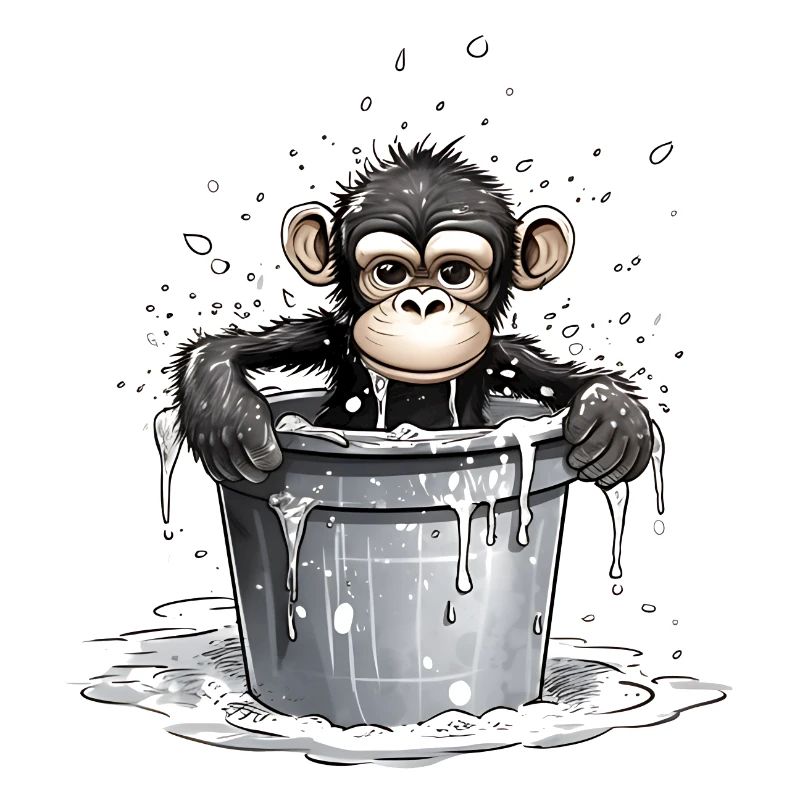 Le singe cherche le refroidissement