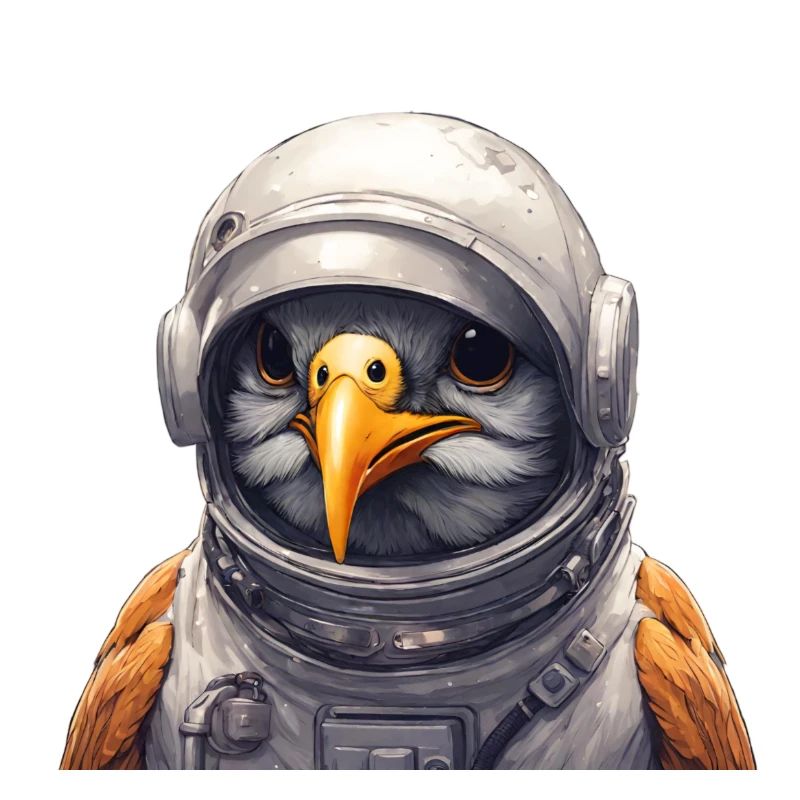 Vogel als Astronaut