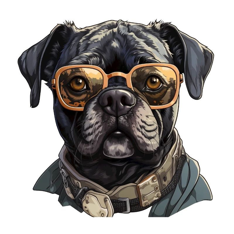 Mops mit Sonnenbrille