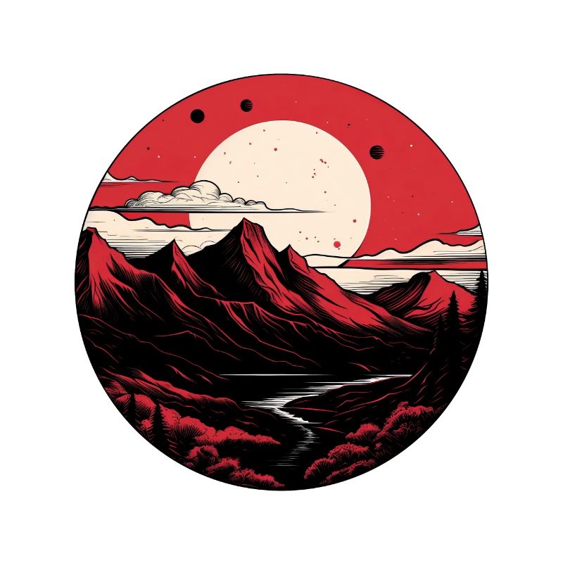 Full moon mountains