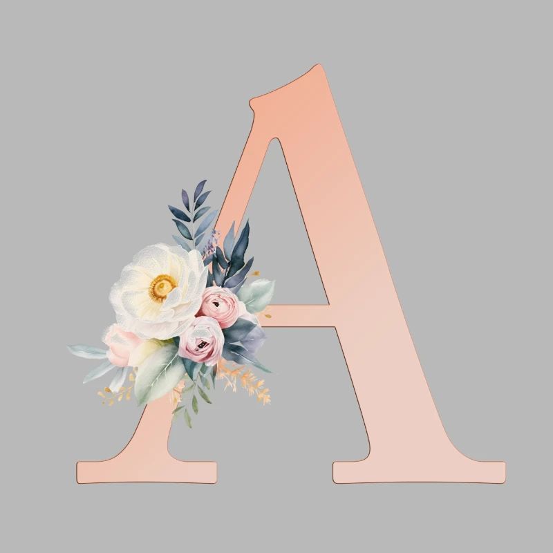 Un monogramme, Floral, Boho
