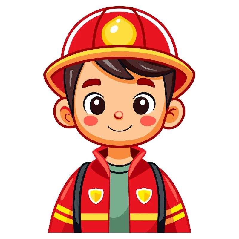Held in Rot der Feuerwehrmann