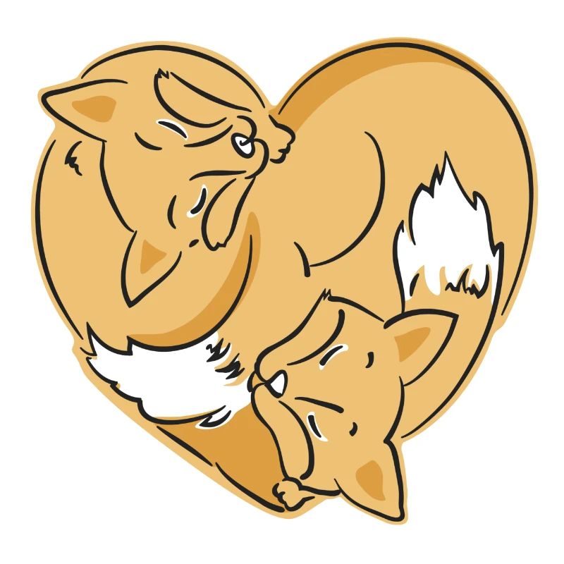 two sleeping foxes