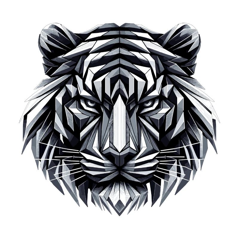 Tiger Head Geometric Geometry Gift