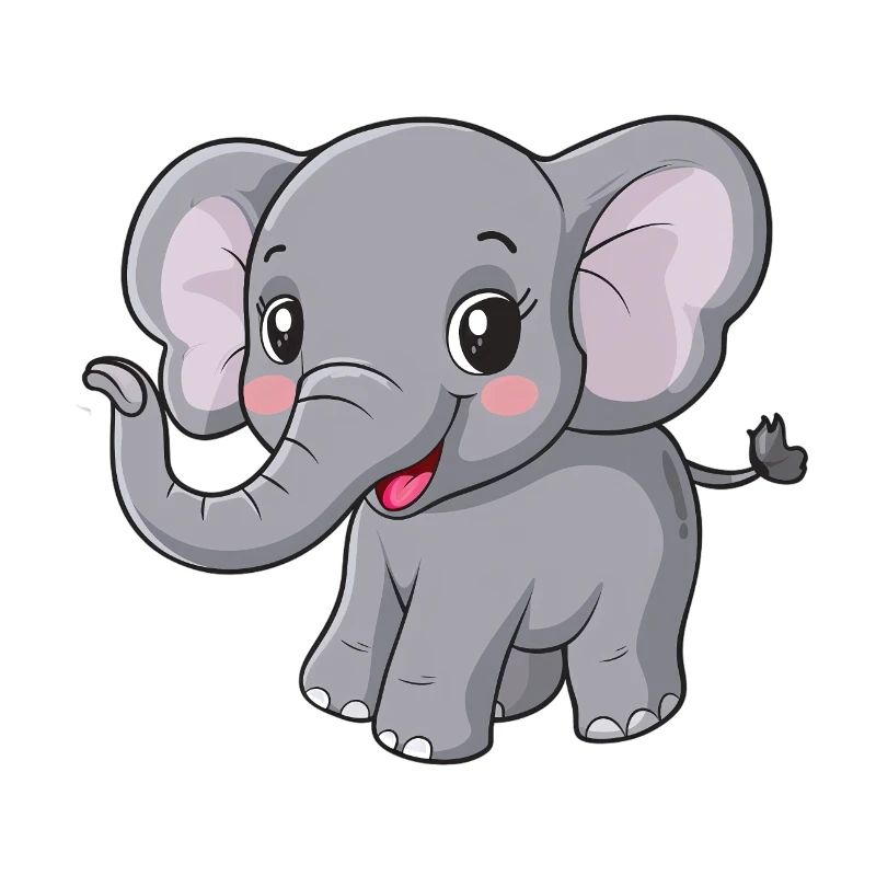 Mignon ami éléphant gris