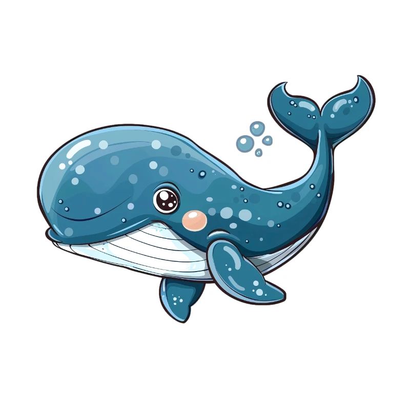 Friendly Blue Whale Underwater Fun