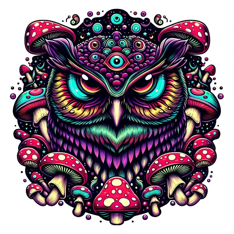 Psychedelische Eule