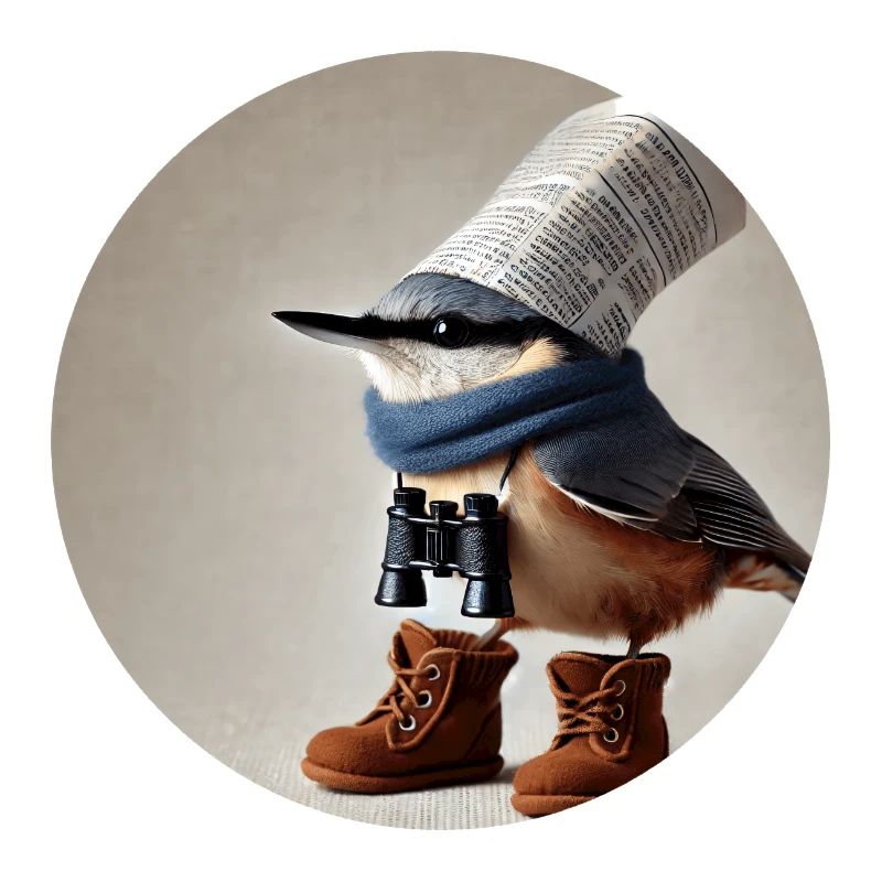 Nuthatch with binoculars