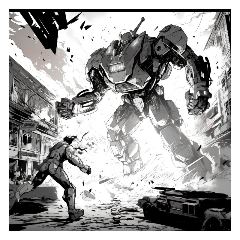 Roboter-Kampf-Comic