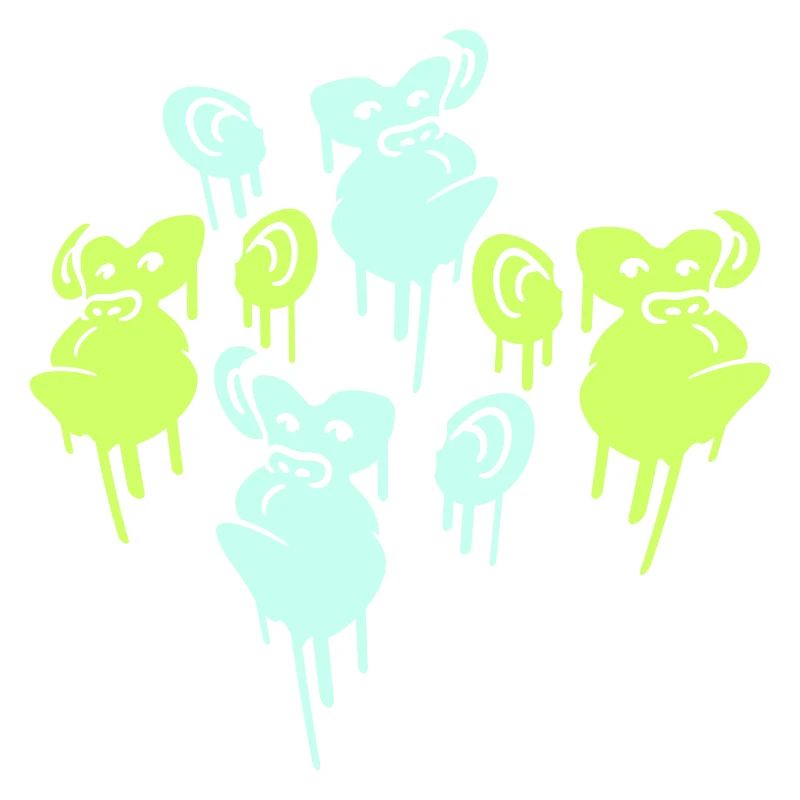 Graffiti Drop Monkey Heads Spray Faces Team