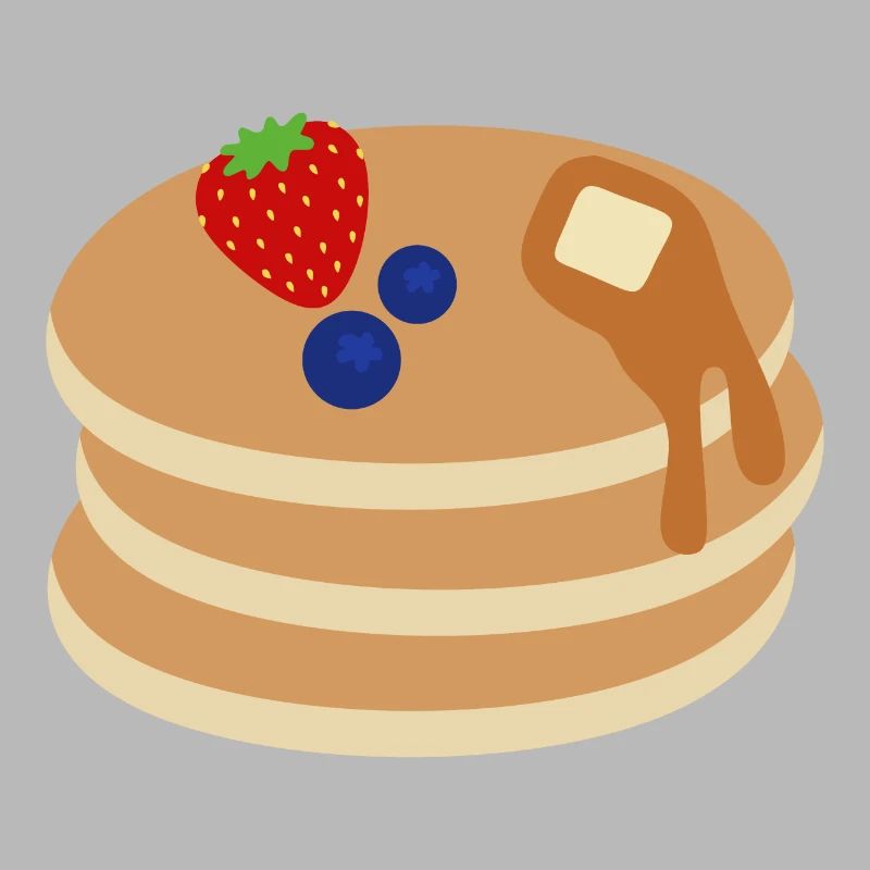 Pancake Stack with Berries, Butter and Maple Syrup
