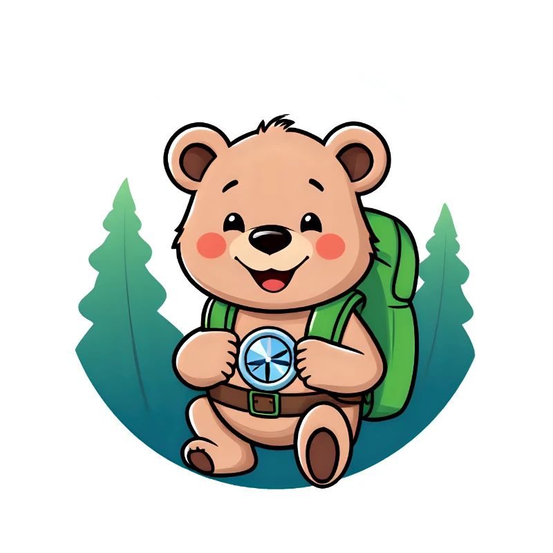 Cozy Bear Exploring Forest Path