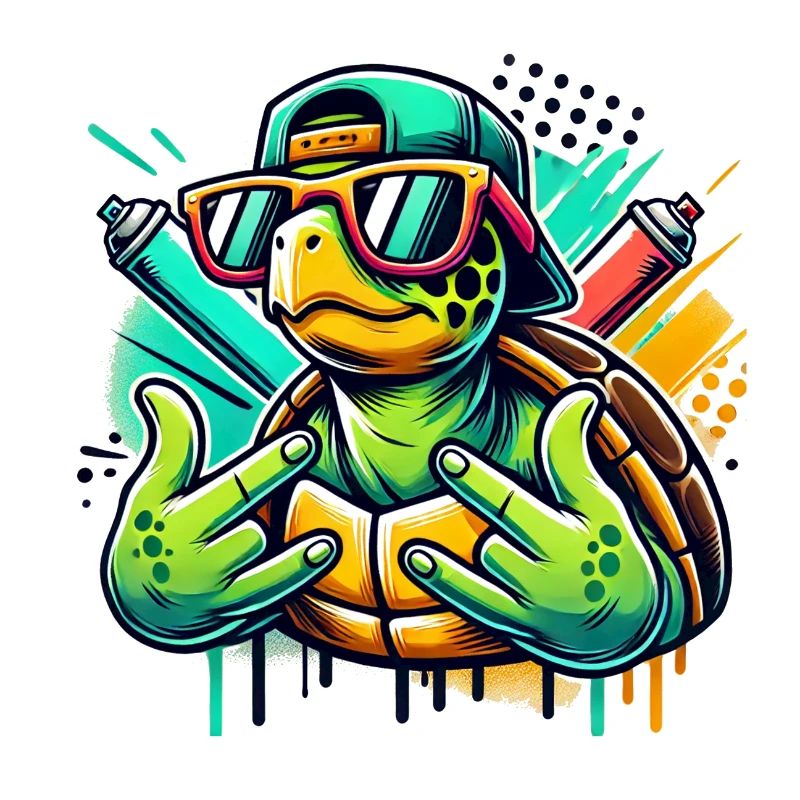 Cool turtle with sunglasses