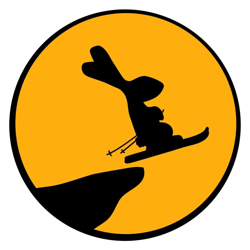 Bunny Moon Ski Bunny Jump Cliff Skiing Night