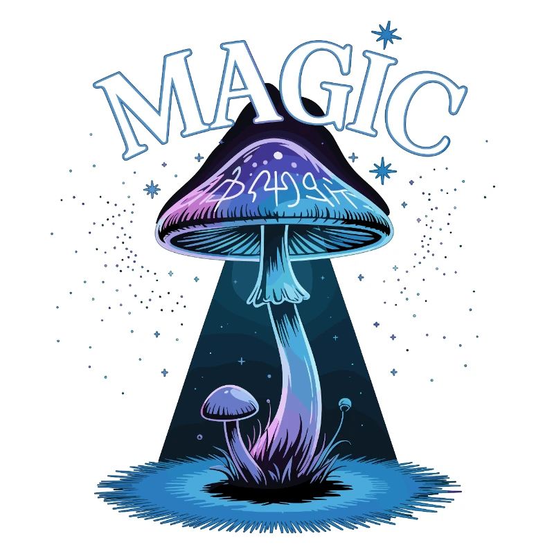 Magic mushroom in starlight