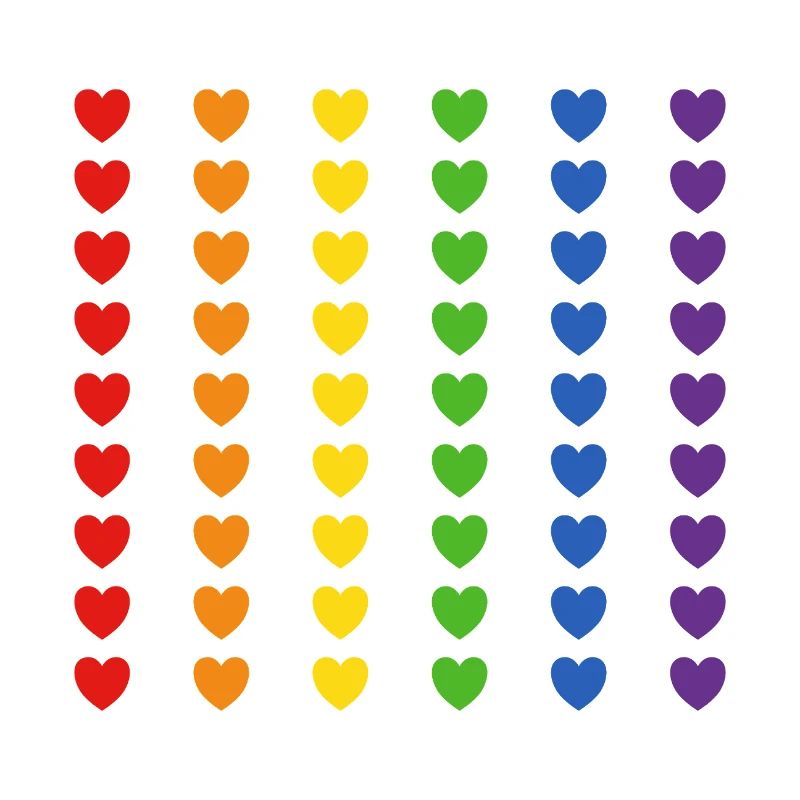 Drapeau arc-en-ciel coeurs