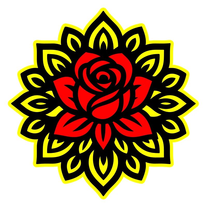 Mandala Fleur Rose