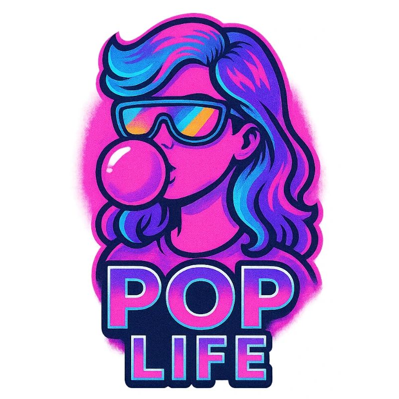 Retro Neon Mädchen Bubblegum Pop Design