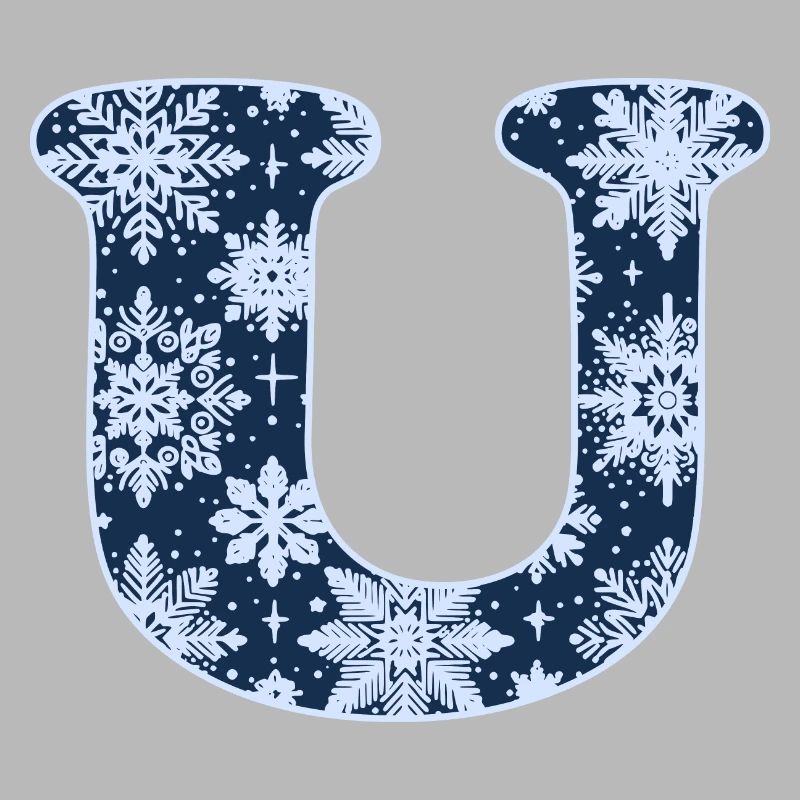 Buchstabe U Schneeflocken