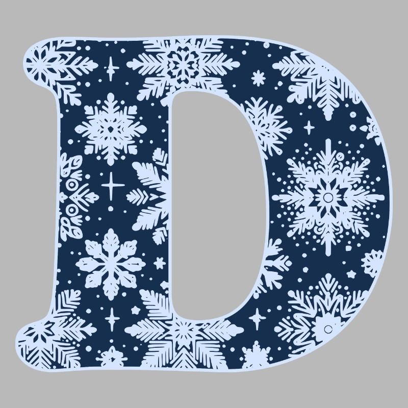 Buchstabe D Schneeflocken