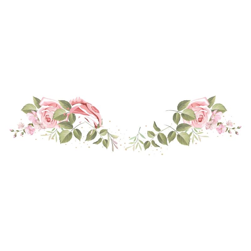 Fleurs de rose Feuilles