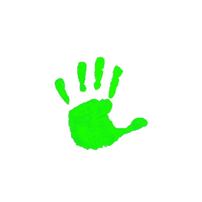 Impression de main verte