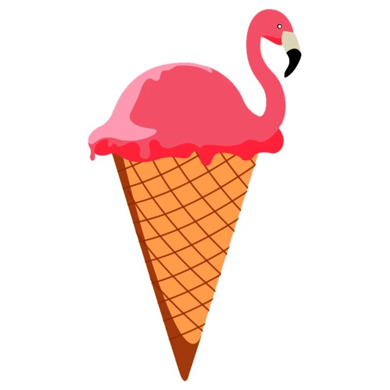 Ice Eiscreme Waffeleis Eiskugel Flamingo Eis