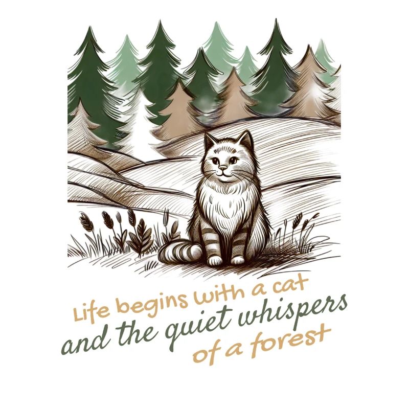 Conception de chat et de forêt - Nature paisible