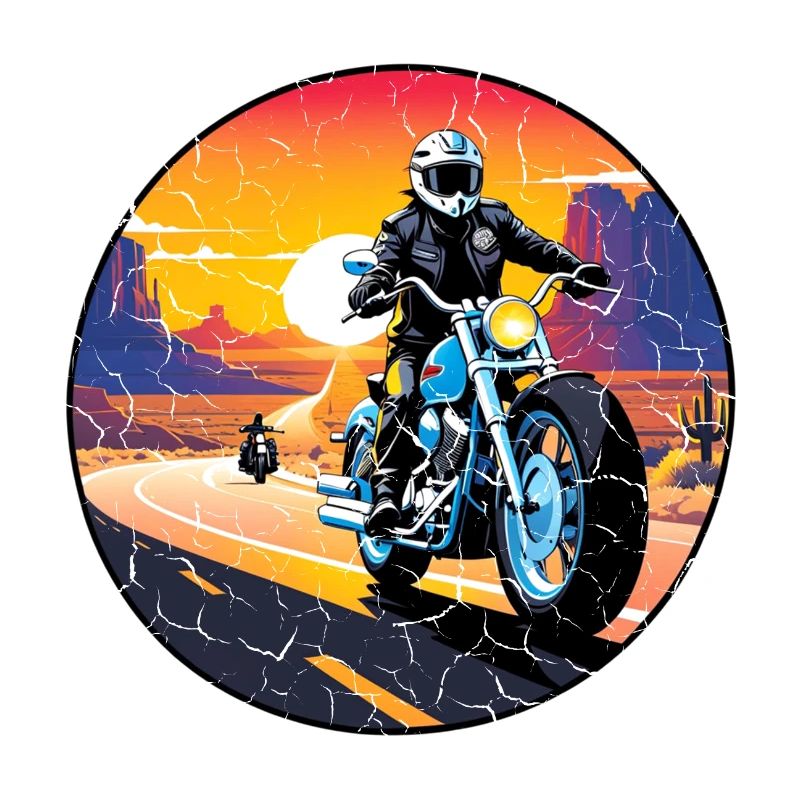Motorcycle and Sunset, Biker Gift