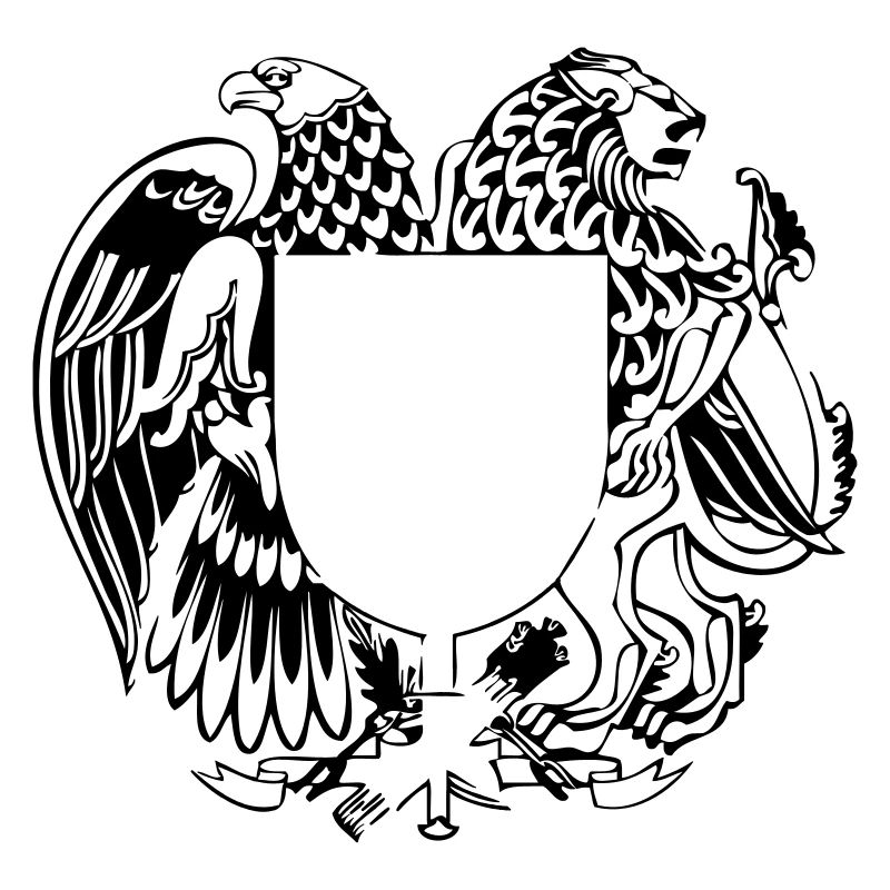 Adler und Löwe mit Schild