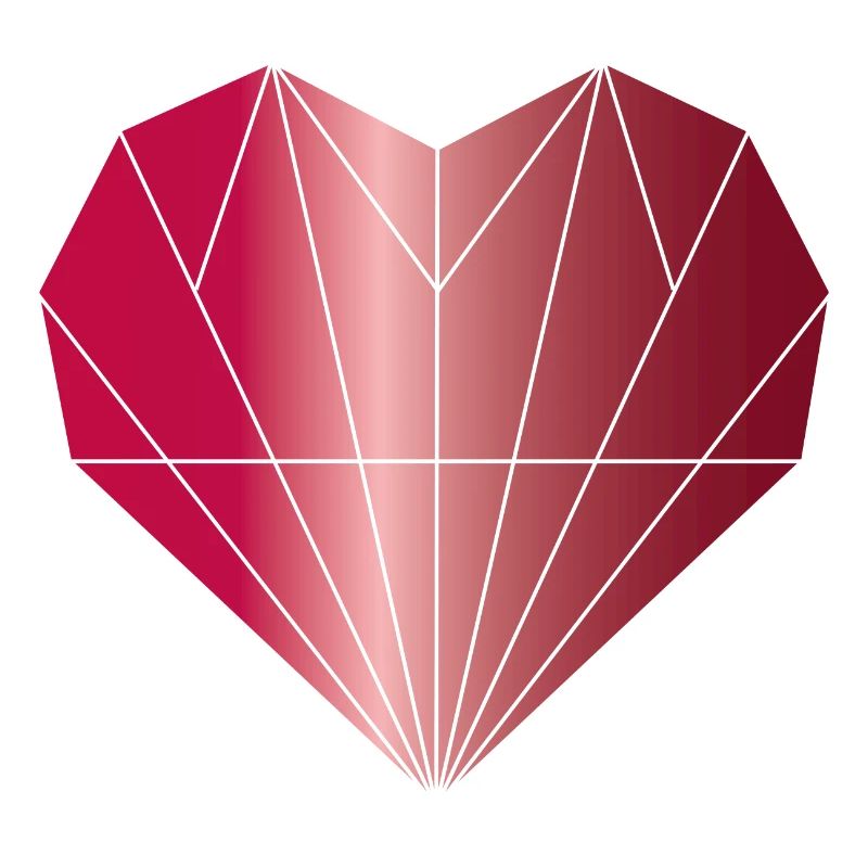 Heart Diamond Ruby Red