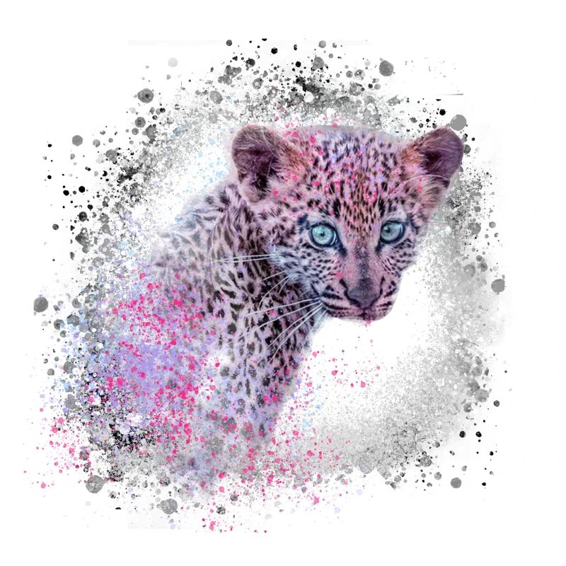 leopard, katze, wildkatze, graffiti, malerei,grün