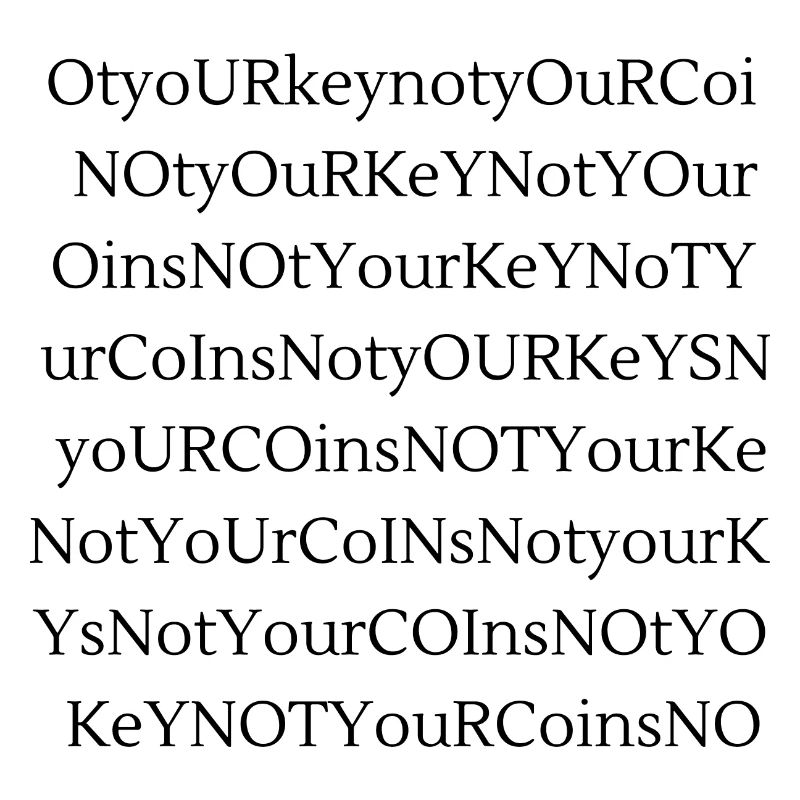 Pas vos clés pas vos pièces en rangée