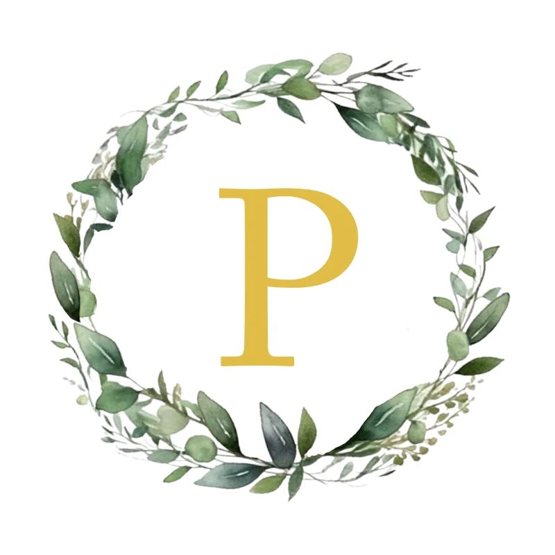 P Monogramm, Eukalyptus-Kranz