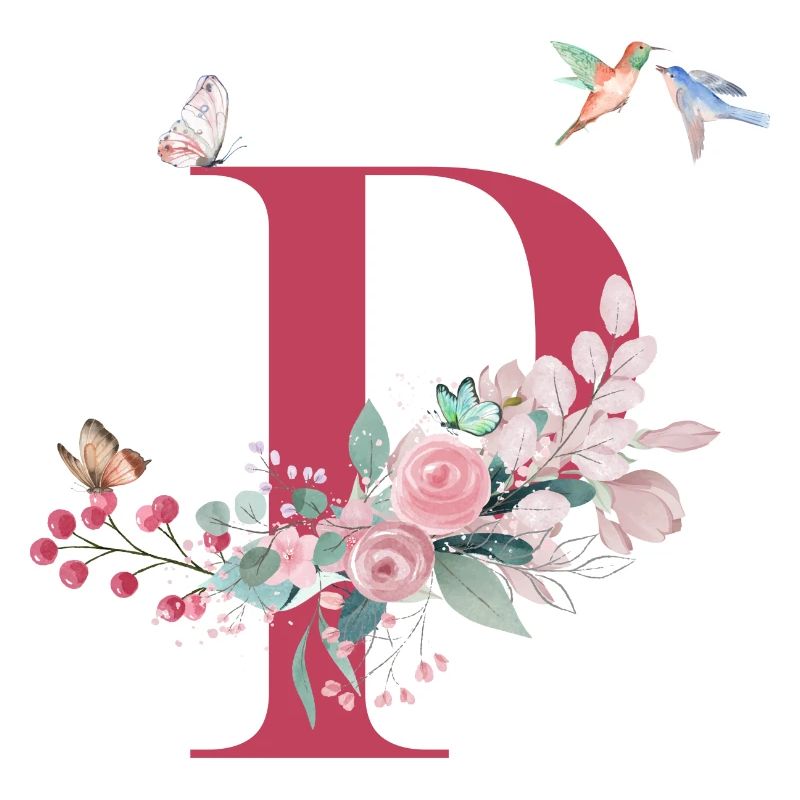 Buchstabe p floral - Geschenkidee