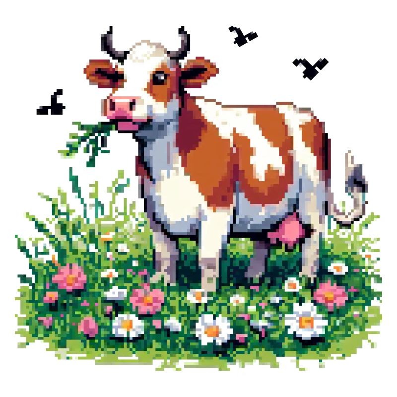 PixelArt Vache heureuse