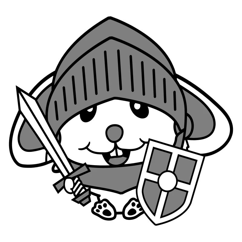 Lapin Chevalier Épée Bouclier Armure Casque Château Héros